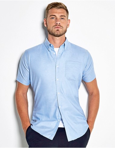 K-KK183-Mens Slim Fit Workwear Oxford Shirt Short Sleeve